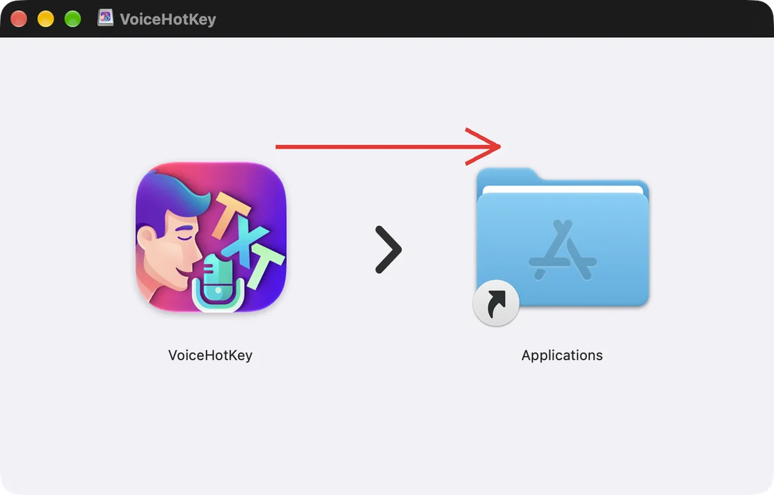 VoiceHotKey auf den Programme-Ordner ziehen