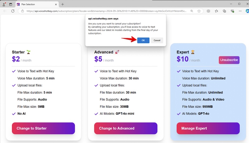 VoiceHotKey Plan kündigen